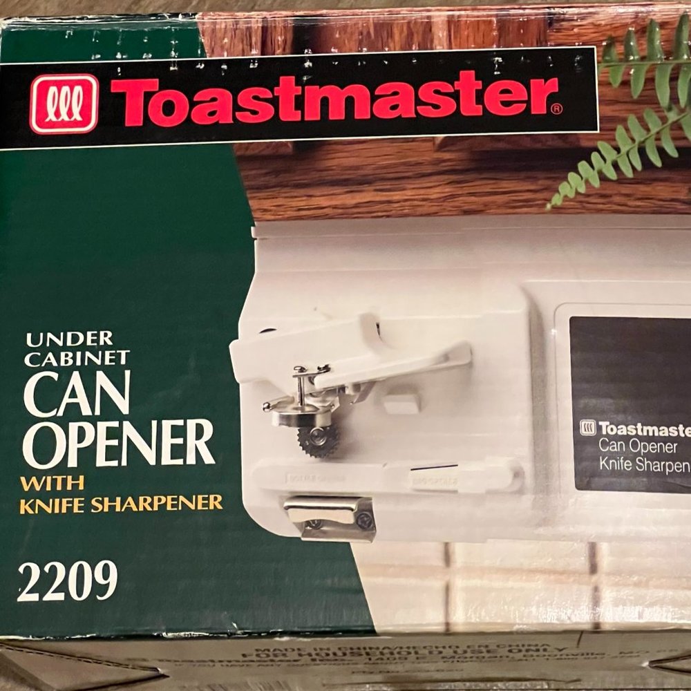 New TOASTMASTER Under Cabinet Electric Can Opener + Knife Sharpener 2209 NOS VTG